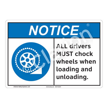 Notice All Drivers Sign (F1135-)|Flexible Polyester 18" X 12" Self Adhesive Back|ANSI Signs|Sign for Warehouses, Manufacturing, Factories, Medical, Chemical Plant, Public Buildings